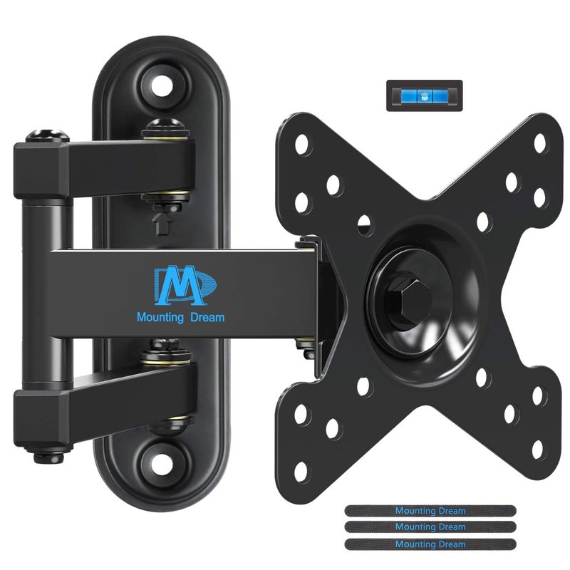 Mounting Dream UL Listed Full Motion Monitor Wall Mount TV Bracket for 10-26 Inch LED, LCD Flat Screen TVs and Monitors, TV Mount with Swivel Articulating Arm, Up to VESA 100x100mm and 33LBS MD2463 - Image 1